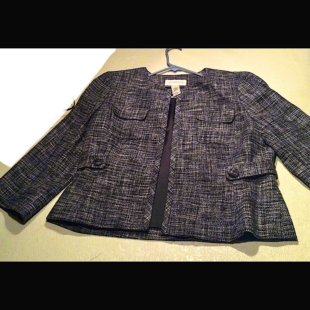 Liz Claiborne open front blazer— from SILK tweed.